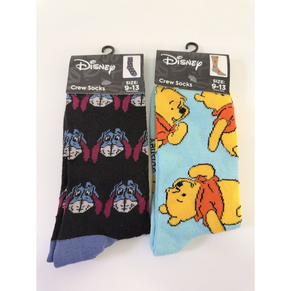 Disney Winnie the Pooh Crew Socks 2 Pair Pack Size 9-13 New with Tags
